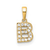 14K Yellow Gold Diamond Letter B Initial with Bail Pendant