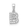 14K White Gold Diamond Letter B Initial with Bail Pendant
