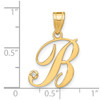 14K Yellow Gold Script Letter B Initial Pendant with Diamond