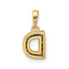 14K Yellow Gold Diamond Letter D Initial with Bail Pendant