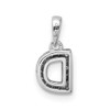 14K White Gold Diamond Letter D Initial with Bail Pendant