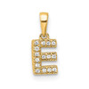 14K Yellow Gold Diamond Letter E Initial with Bail Pendant