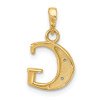 14K Yellow Gold with Rhodium-plating Diamond Letter G Initial Pendant