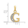 14K Yellow Gold with Rhodium-plating Diamond Letter G Initial Pendant