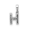 14K White Gold Diamond Letter H Initial with Bail Pendant