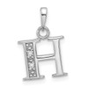 14K White Gold Diamond Letter H Initial Pendant YC1541WH