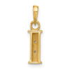 14K Yellow Gold with Rhodium-plating Diamond Letter I Initial Pendant