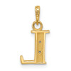 14K Yellow Gold with Rhodium-plating Diamond Letter L Initial Pendant