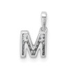 14K White Gold Diamond Letter M Initial with Bail Pendant