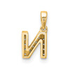 14K Yellow Gold Diamond Letter N Initial with Bail Pendant