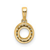 14K Yellow Gold Diamond Letter O Initial with Bail Pendant