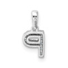 14K White Gold Diamond Letter P Initial with Bail Pendant