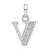 14K White Gold Diamond Letter V Initial Pendant YC1541WV