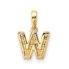 14K Yellow Gold Diamond Letter W Initial with Bail Pendant