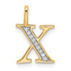 14K Yellow Gold Diamond Initial X Pendant