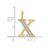 14K Yellow Gold Diamond Initial X Pendant
