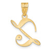 14K Yellow Gold Script Letter Z Initial Pendant with Diamond