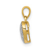 10K Yellow Gold w/ White Rhodium-plating Diamond Heart Pendant