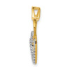 10k Two-tone Gold 1/10ctw Diamond Double Heart Chain Slide Pendant