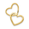 10k Two-tone Gold 1/10ctw Diamond Double Heart Chain Slide Pendant