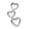 10K White Gold 1/10ctw Diamond Triple Heart Chain Slide Pendant