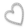 10K White Gold 1/10ctw Diamond Vintaged Heart Chain Slide Pendant