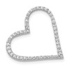 10K White Gold 1/6ctw Diamond Heart Chain Slide Pendant
