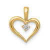 10K Yellow Gold AA .02ctw Diamond Heart Pendant