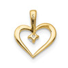 10K Yellow Gold AA .02ctw Diamond Heart Pendant