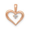 10K Rose Gold AA .02ctw Diamond Heart Pendant