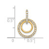 14K Yellow Gold 1/4ctw Diamond Double Circle Dangle Pendant