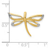 10K Yellow Gold Diamond w/Rhodium-plating Accent Dragonfly Chain Slide Pendant