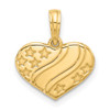 14K Yellow Gold Polished Stars on Heart Pendant