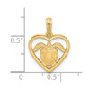 14K Yellow Gold Polished Turtle in Heart Pendant