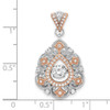 Sterling Silver Platinum-plated Pink Vibrant CZ Fancy Pendant