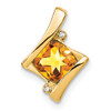 10k Yellow Gold Citrine and Diamond Pendant
