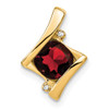 10k Yellow Gold Garnet and Diamond Pendant