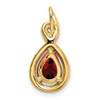 10K Yellow Gold Pear Garnet and Diamond Pendant