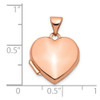 10k Rose Gold 15mm Plain Heart Locket Pendant