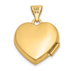 10K Yellow Gold Domed Floral Heart Locket Pendant