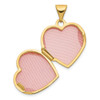 10K Yellow Gold Domed Floral Heart Locket Pendant