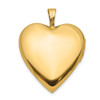 14K Yellow Gold 20mm Satin and Polished Diamond Heart Locket Pendant