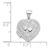 14k White Gold Double Heart Locket Pendant