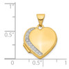 14K Yellow Gold Diamond 16mm Heart Locket Pendant