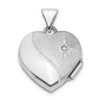 14k Two-tone Gold 15mm Reversible Diamond Heart Locket Pendant