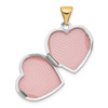 14k Two-tone Gold 15mm Reversible Diamond Heart Locket Pendant