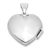 14k White Gold Polished Textured Floral Heart Locket Pendant