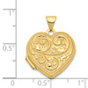 14K Yellow Gold Scrolled LOVE YOU ALWAYS Heart Locket Pendant