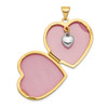 14k Two-tone Gold Diamond Always in my Heart w/ Heart Charm Inside 21mm Heart Locket Pendant