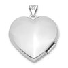14k White Gold Polished Heart-Shaped Domed Locket Pendant